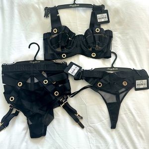Honey Birdette Cage Black 3pc Set NWT